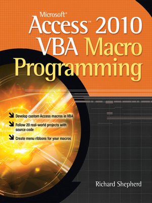 cover image of Microsoft Access 2010 VBA Macro Programming